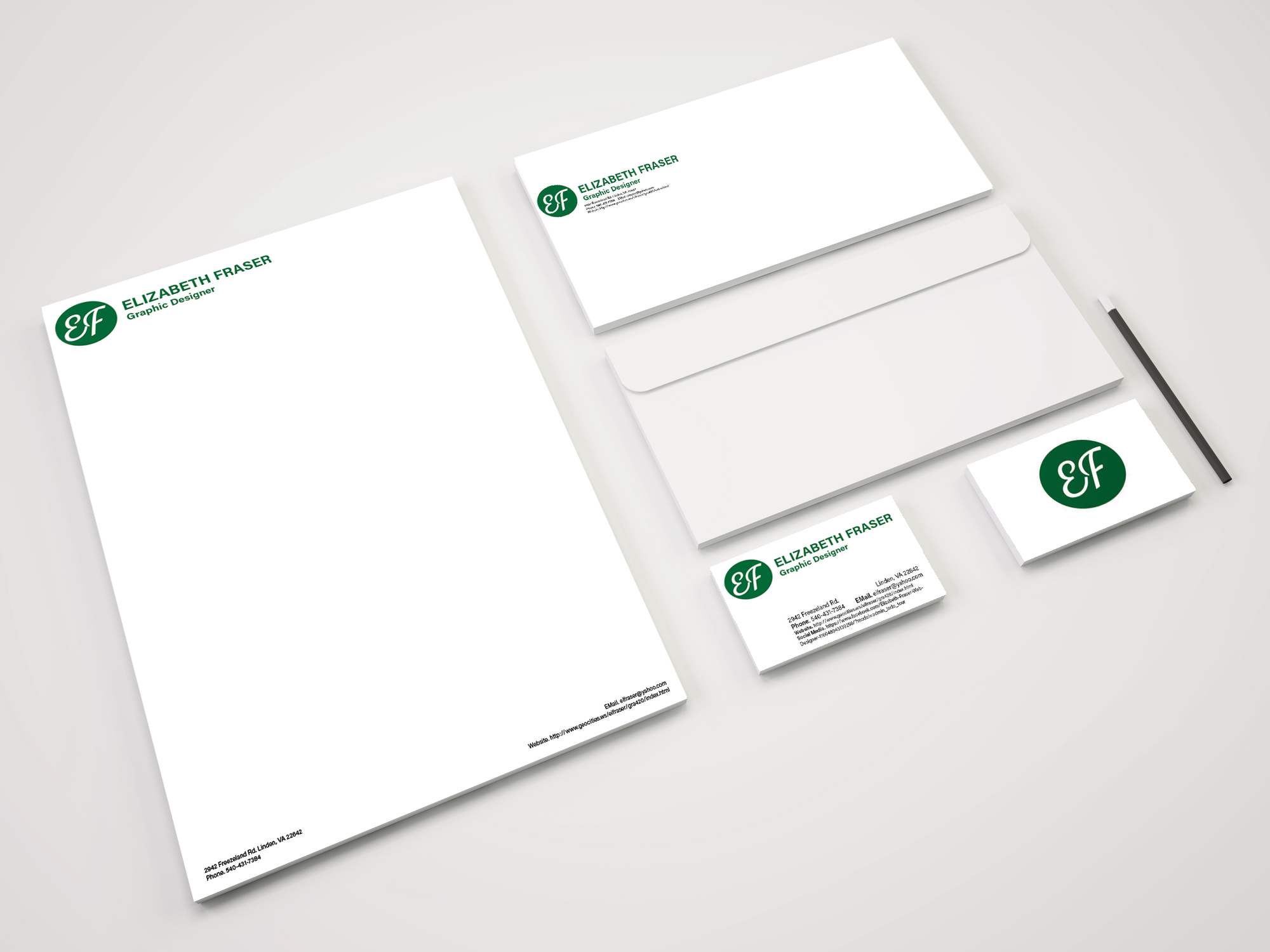 Letterhead, Envelope and Business Cards